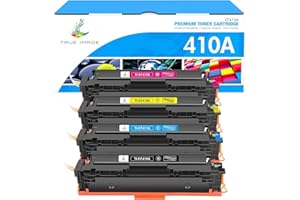 TRUE IMAGE Cartouche de Toner Compatible pour HP 410A 410X CF410A CF410X Color Laserjet Pro MFP M477fdw M477 M477fdn M377dw M477fnw M452nw M452dn (Noir,Cyan,Jaune,Magenta,Pack de 4.)