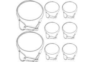 Czgor - Cables de seguridad de 32 pulgadas, paquete de 8, cables de seguridad de acero inoxidable con bloqueo de mosquetón, iluminación de prevención de caídas, capacidad de carga de 220 libras