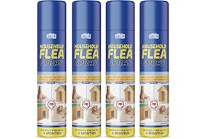 PESTSHIELD Flea Killer Spray 4 x 200ml Aerosol Animal Flea Dog Cat Tick Protection House