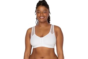 Fruit of the Loom Biustonosz sportowy Kobiety Komfortowy biustonosz sportowy zapinany na przodzie z paskami z siatki