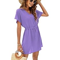 Copricostume Donna Elegante Con Scollo A V - Vestito Spiaggia Lungo Manica - Foto 6