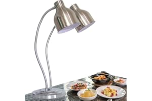 YAOYAOO Lampada a Calore Alimentare Commerciale Doppia Testa Scaldavivande, Lampade Riscaldanti Buffet Esibire Scalda Vivande per Cibo Riscaldante, Paralume Regolabile
