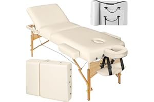 tectake höhenverstellbare Massageliege 3 Zonen, Massageliege klappbar, Massagetisch, 10 cm Polsterung, Mobile Massageliege, K