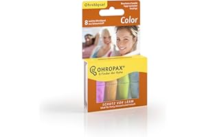 Ohropax Ohrstöpsel COLOR - Bunte In-Ohr-Stöpsel aus Schaumstoff zum Schutz vor Lärm - Für Festivals und Konzerte, zum Entspan