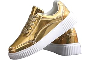 GENERISCH Baskets à paillettes pour homme et femme - Respirantes - Chaussures plates - Chaussures de marche - Légères - Avec lacets - Chaussures de course à pied - Chaussures de course sur route pour couple