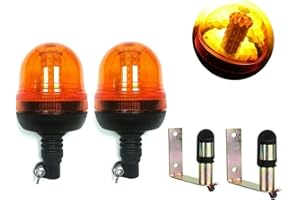 AB1 flexzon Set Of Flashing Warning Amber Beacons & Bracket Tractor Agricultural Vehicles #D