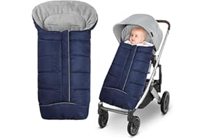 Sugfay Chancelière Universelle pour Poussette,Chancelière pour Poussette avec Capuche à Cordon,Imperméable Doublure Chaude en Polaire Sac de Couchage bébé,Convient pour bébé de 0 à 36 mois