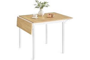 VASAGLE Utdragbart matbord, hopfällbart bord för 2–4 personer, köksbord för små utrymmen, naturlig ek och vitt moln KDT077Y01