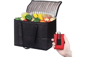 Pollen Kühltasche Faltbar mit Picknickdecke, 35L Groß Picknicktasche Lunchtasche Mittagessen Tasche Thermotasche Isoliertasche für Lebensmitteltransport Camping BBQ Reisen Auto Gefriertasche Gross