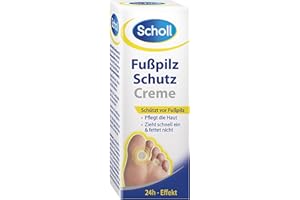 ‎DR. SCHOLL'S Scholl Fußpilzcreme zur Pflege, 30 ml - Intensive Fußpilzbehandlung, hautfreundliche Formel, Jojobaöl & Vitamin E, 24h Schutz vor Fußpilz, kühlender Menthol & Eukalyptus Effekt, effektive Fußpflege