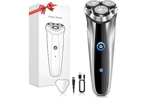 VIYSPNV 3D Rasoio Elettrico Barba, Wet ＆Dry Rasoio Barba Senza Fili TYPE-C Ricaricabile Regolabarba Rasoio Elettrico Uomo con Rifinitore Pop-up con Display LCD