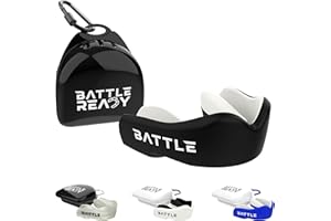 Battle Ready Mouthguard with Case, Adult and Kids, Gum Shield for Rugby, Hockey, MMA, Boxing, Lacrosse, Martial Arts, Football, Black, Adult Mouth Guard