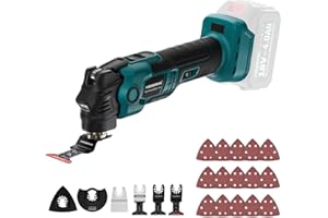 KIESBOHR Multifunktionswerkzeug Kompatibel mit Makita 18V Akkus, Bürstenloser DIY Oszillationswerkzeug mit Dämpfungssystem, 3.6° Oszillationswinkel, 6000-20000 U/min (ohne Akku)