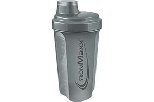 IronMaxx 700ml Protein Shaker Ash Grey con tappo a vite, setaccio e scala di misurazione, borraccia da palestra a tenuta stagna per proteine idrolizzate, senza BPA e plastificanti DEHP