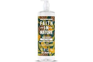 Faith In Nature 1L Natural Shea & Argan Conditioner, Moisturising for Curly Hair & Dry Scalp, Vegan & Cruelty Free, No SLS, Silicones or Parabens, Family Sized