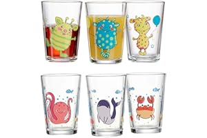 Ritzenhoff & Breker Children's Glasses Underwater World & Monsters, Set of 6, 205 ml, Printed Children's Cups with Animal & Monster Motifs, Dishwasher Safe