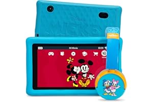 ‎PEBBLE GEAR Pebble Gear Disney Kinder Tablet & Kopfhörer- offiziell Lizenziertes Micky Maus Kids-Tablet, kindersichere Kontrollfunktionen, 7 Zoll, 500+ Spiele, Disney Apps & E-Books, TÜV-Süd geprüft