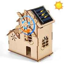 Kit STEM:Maison éolienne Solaire – Puzzle Scientifique 3D en Bois à Faire soi-même pour Enfants,modèle éducatif pour Enfants de 8 à 12 Ans,Inspirer la créativité des garçons et des Filles