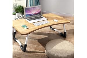 AUTUMNDEER Foldable Laptop Bed Table Lap Desk Stand, Serving Tray Dining Table with Slot, Notebook Stand Holder, Bed Tray Laptop Desk for Eating Breakfast, Working, Watching Movie on Bed/Couch/Sofa/Floor