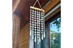 BLUWEET Sonnenfänger Kristall Windspiel, Kristallanhänger Stern Regenbogen Reifen Aesthetic Kristalle Anhänger, Fensterdeko ​Ornament kristalkugel Hängend für Zimmer Decken Garten Dekoration