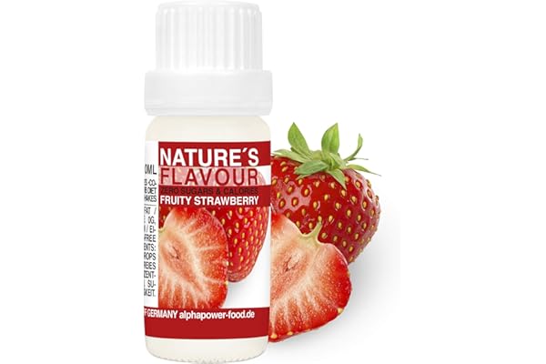 ALPHAPOWER FOOD Aromas alimentarios por repostería y bebidas I 10ml Vegano, Fresa 100% naturales con Sabor Premium I saborizante sin azucar - Flavdrops, Flavor Drops liquida