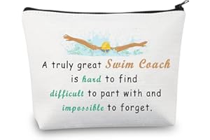 GENERIC Swim Coach Gifts Swim Teacher Gifts for Women Swimming Coach Makeup Bag Swim Coach Thank You Gifts A Truly Great Swim Coach is Hard to Find (Swim Coach Bag)