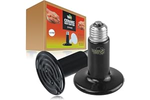LUCKY HERP Ceramic Heat Emitter, Reptile Heat Lamp Bulbs 100W 2Pack, Ceramic Heat Lamp for Reptiles, E27 Vivarium Heat Light for Tortoise, Puppy, Chick, Turtle, Dog, Cat, Bearded Dragon