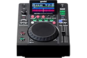 Gemini Sound MDJ-500 - Lecteur Multimédia Professionnel avec 4 Indices Chauds et Boucle Automatique / Manuelle, Écran de Couleur, Carte Sonore MIDI, 24 bits / 192KHz