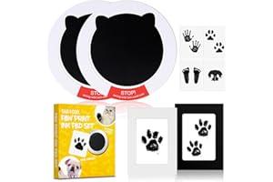 Taricor 2 Pcs Pet Paw Print Kit, Paw Print Kit for Dogs Cats, Ink Pads for Dog Pet Paw Impression Kit, Inkless Pet Keepsake Pawprint Stamp Pads with 2 Photo Frames 4 Imprint Cards