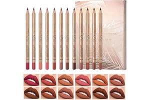 XINYIG 12 Colours Matte Lipstick Lip Liner Pencil,Smooth and Long-Lasting Makeup Lip Pe/ncil,Creamy Lip Liner,High Pigmented Natural Lip Makeup,Matte Lipstick,Plumping Lip Definer Pencil,Lip Liner Set