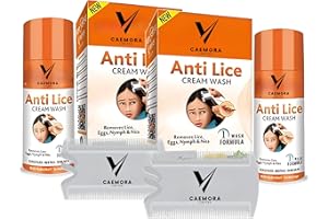 Caemora Lice Cream Wash Solution | Treatment to Kill Head Lice, Nymph and Nit Eggs Solution with free Nit Comb | Pack Of 2 X 30ml | Lice Treatment for All Hair, for Children and Adults