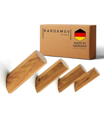 Monivi Massief houten pianosleutelkapstok, wandmontage kapstokhaken rek met 4/6/8 neerklapbare haken, beuken en zwart walnootrek, voor entree, woonkamer, slaapkamer (8 haken (56 x 15 x 3,5 cm