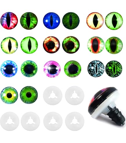 25 Paires D'Yeux En Verre Sécurité Pour Peluches - Cabochons Colorés 18mm Avec Supports - Idéal Amigurumi, Poupées Et DIY