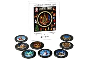 Jul musik magneter för kylskåp, 9 st vinylspelare kylskåp (D) | Programmerbar uppspelning MP3 för jul skrivbord estetisk deko