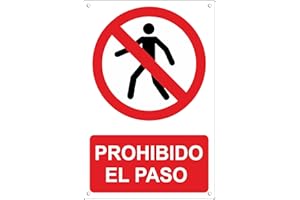 PUBBLIMANIA PROHIBIDO EL PASO Panel trasero de aluminio para uso exterior, metal resistente de 3 mm de espesor (Cm20x30)