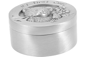 FOYTOKI Keepsake Box For Fetal Hair Collection Smooth Metal Curl Memory Holder Lightweight Portable Souvenir Gift For Boys And Childhood Preservation