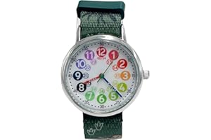 CHAOTECHY Kinderuhr für Mädchen und Jungens. Kleine Kinder Lernen die Zeit kennen und leicht zu lesen. Justierbares Nylon Armband, Analog Uhr für Jungens und Mädchen zwischen 4 bis 11 Jahren