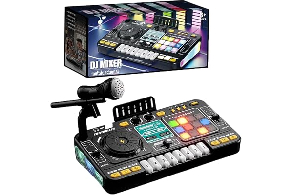 Platine Dj Enfant,Dj Enfant,Table De Mixage Enfant,Table Dj Enfant,Platine Dj Débutant,Bluetooth Avec Microphone Réglable,Effet De Lampe Dégradé,Convient Aux Enfants De 3 à 12 Ans Et Aux Débutants