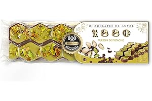 1880 - Turrón Chocolates de Autor Pistacho 200g, Textura Cremosa, Calidad Suprema, Ingredientes Nobles, Sabor Auténtico, El Turrón más Caro del Mundo
