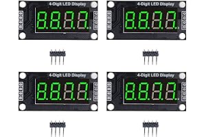 4 Set Digital Tube Display Module 4 Digit 7 Segment 0,36 Tum Digital Tube TM1637 Drive Chip LED Display Module (Grön MRA110E)
