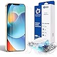 DOME GLASS Whitestone [Perfect Full Coverage] Tempered Glass Screen Protector for iPhone 14 with UV lamp [2Pack]