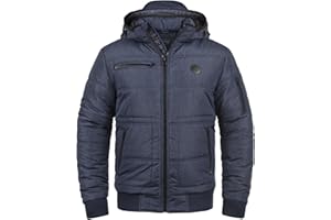 Blend BHBoris Herren Winterjacke Steppjacke Jacke gefüttert mit abnehmbarer Kapuze Reißverschlusstaschen Regular fit