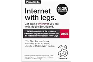 ZBDPOVT UK3 (UK Three) Prepaid Europe SIM Card 24 GB Data for 24 Months (2 Years) in 71 Destinations. No Calling and no Texting. Hotspot/Tethering Allowed.