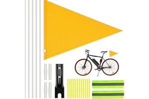 BITEFU Set di 4 gagliardetti per bicicletta, per bambini, riflettori, per bicicletta, catarifrangenti, regolabili, per bambini (giallo)