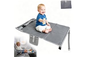 Flygplan sätesförlängning barn, 76 x 44,5 cm fotstöd flygplan fällbart fotstöd för flygresor, bärbar andningsaktiv sovmatta för småbarn