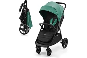 Kinderkraft RINE Silla de Paseo, Carrito bebé, cochecito bebé, Suspensión, Impermeable con UPF 50+, Plegable, Fácil de Plegar, Verde