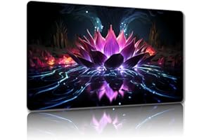 MALQIQI MTG Playmat with Free Storage Bags MTG Game Mat 24 x 14 inches, TCG and Board Game Mat for Cards,Mousepad Desk Mats (Lotus 3-Regular)