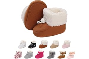 Tolaler Botki dla niemowląt zima zagęszczona bawełniana podszewka ciepłe botki dla dzieci regulowane paski z miękką podeszwą antypoślizgowe buty dla niemowląt 0-18 miesięcy/odzież codzienna, B Brązowy, 0-6 mesi