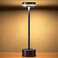 Lengenda Rechargeable Cordless LED Desk Lamp, USB Rechargeable Desk Lamp, Touch Control, 3 Light Colors, Dimmable, Built-in 3600mAh Battery, Suitable for Bedroom, Dining Room, Living Room (Black)