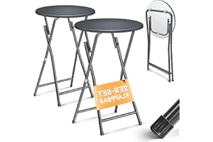 ‎KESSER KESSER® Stehtisch 2er Set Bistrotisch mit PVC-Platte | Wetterbeständiger Klapptisch | 60cm / 110cm | Partytisch Tisch rutschfest | In- & Outdoor | Hochzeit Empfangstisch 4 Standfüße pulverbeschichtet